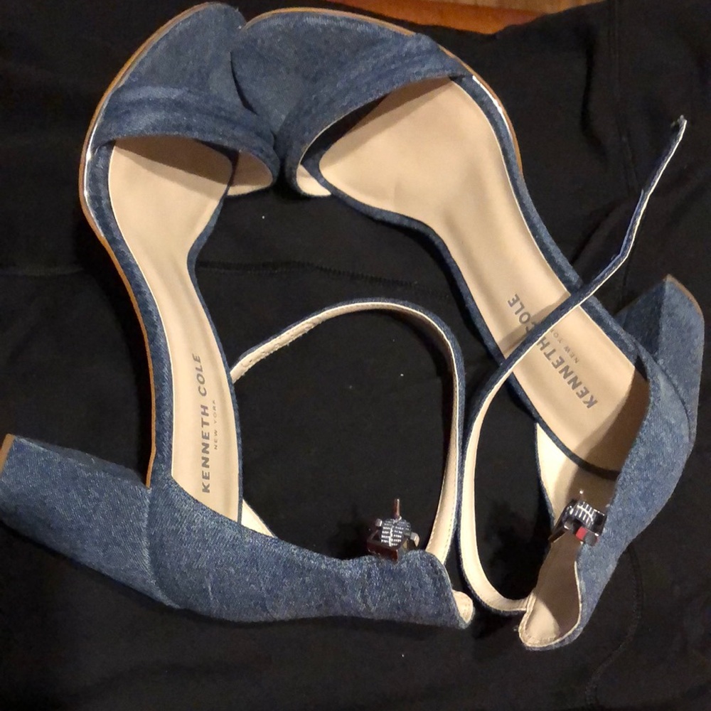Hi heels denim sandals